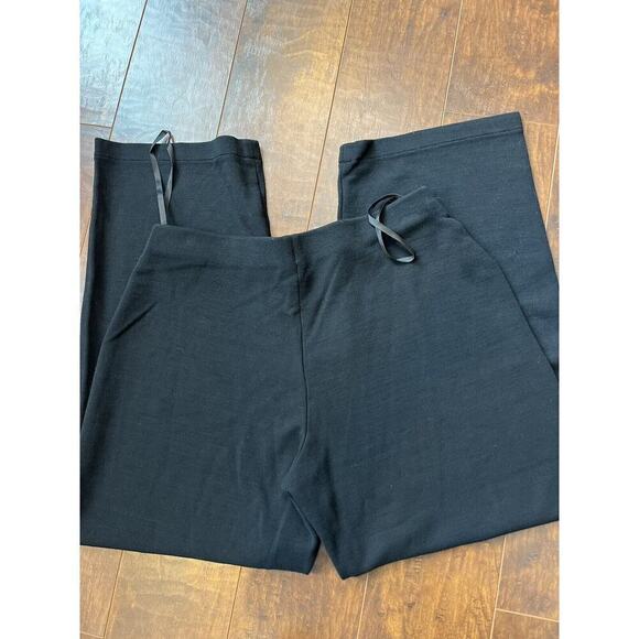 Eileen Fisher Elastic Waist Semi Wide Leg Minimalist Black Casual Pants Sz M - Picture 5 of 5